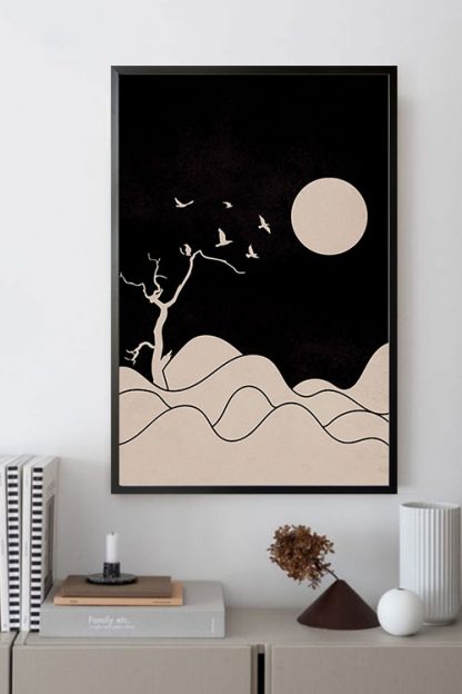 Birds of the night poster in interior