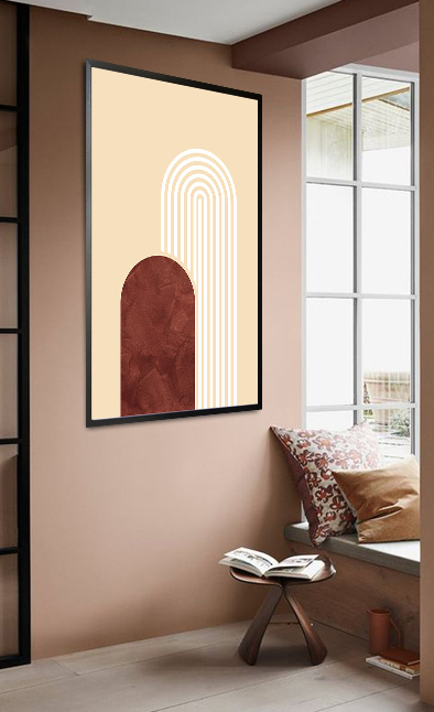 Graphical art line solid shape texture poster in interior