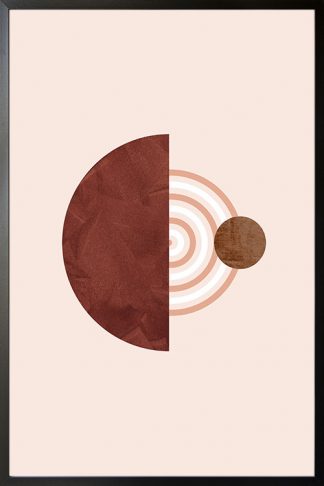 Graphical art line solid half circle texture poster