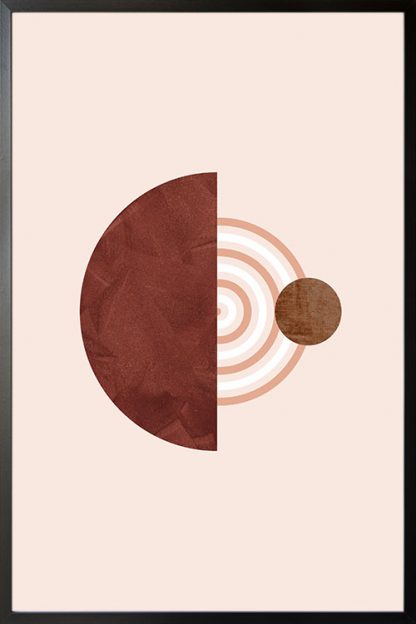 Graphical art line solid half circle texture poster