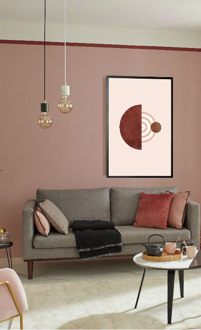 Graphical art line solid half circle texture poster