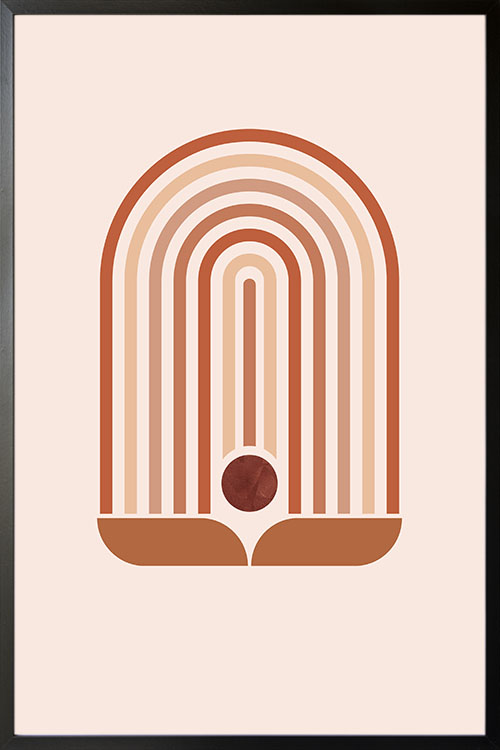 Graphical rainbow with circle poster