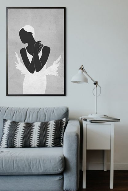 Minimal ballerina poster in interior