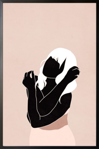 Minimal black woman in pink tone poster