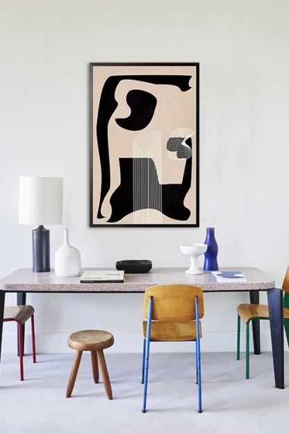 Graphical lines and shape no. 4 poster in interior