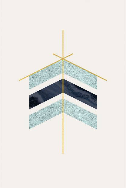Geometric art arrow with texture poster