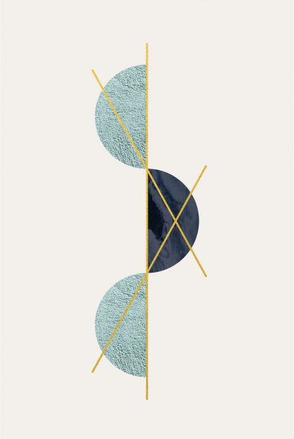 Geometric art half circle with texture poster