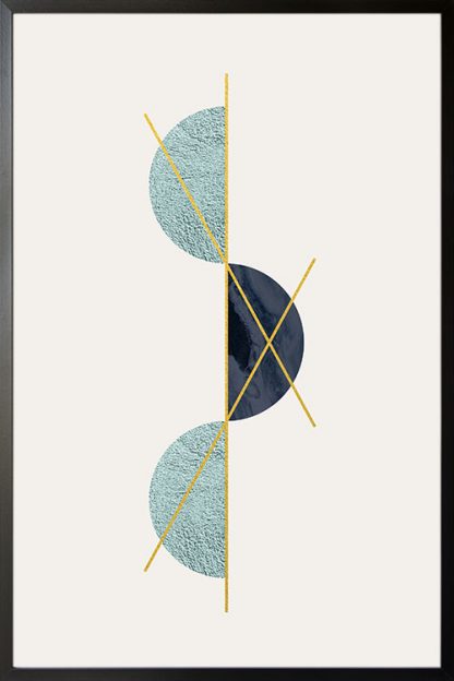 Geometric art half circle with texture poster