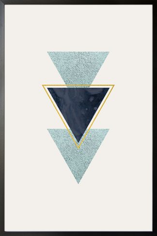 Geometric art triangle with texture poster