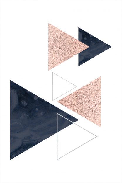 Geometric art triangles and lines with texture poster