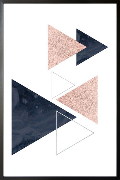 Geometric art triangles and lines with texture poster