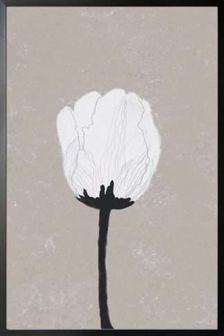 Illustration of a white flower poster