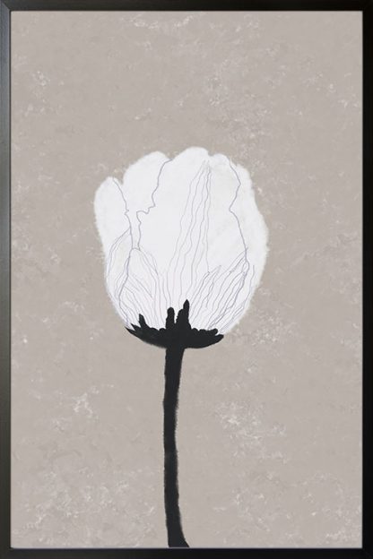 Illustration of a white flower poster