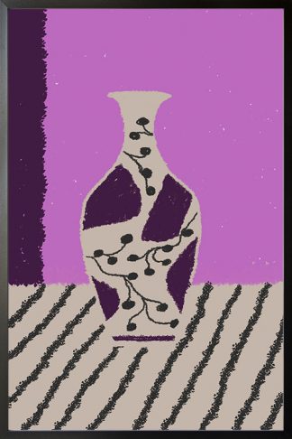 sketch of vase violet tone poster