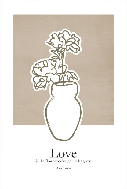 Love flower vase poster