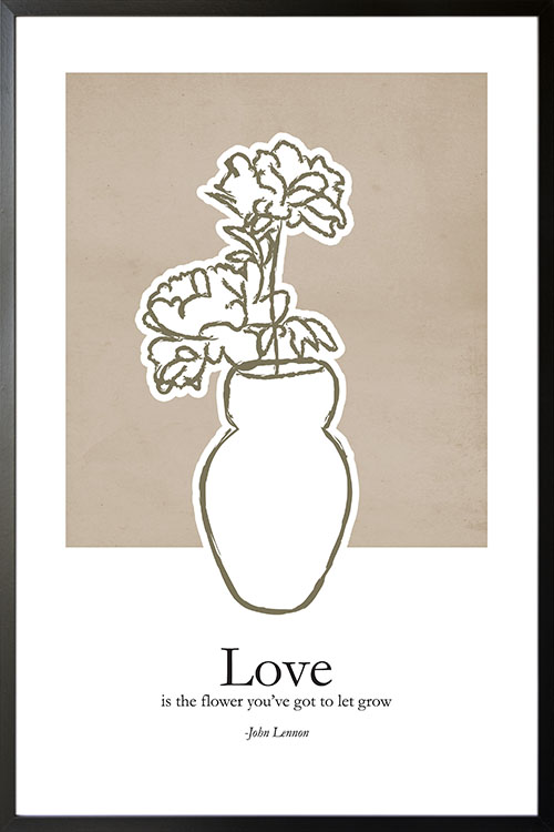 Love flower vase poster