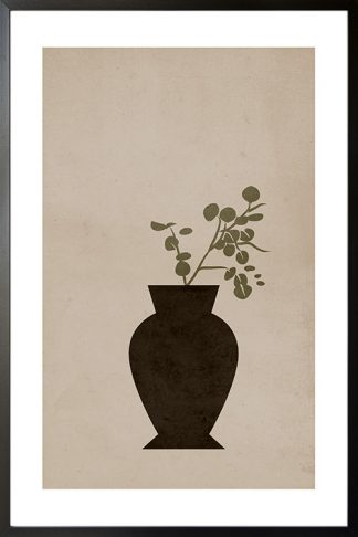 Grunge texture plant on vase poster