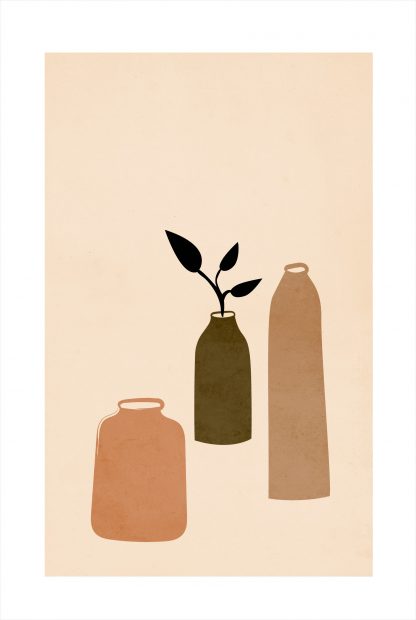 Grunge texture 3 bottle vase poster