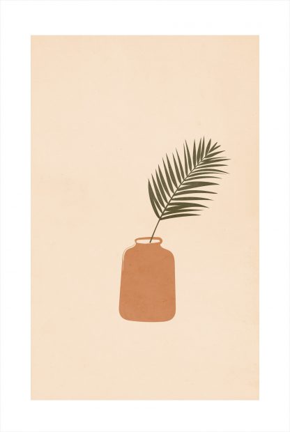 Grunge texture plant on bottle vase poster