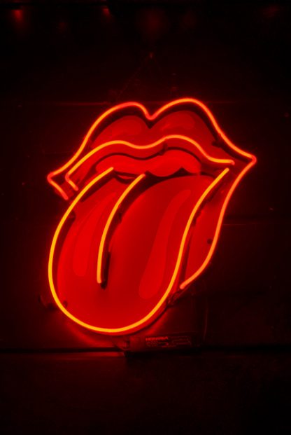 Neon Rolling stone sign poster