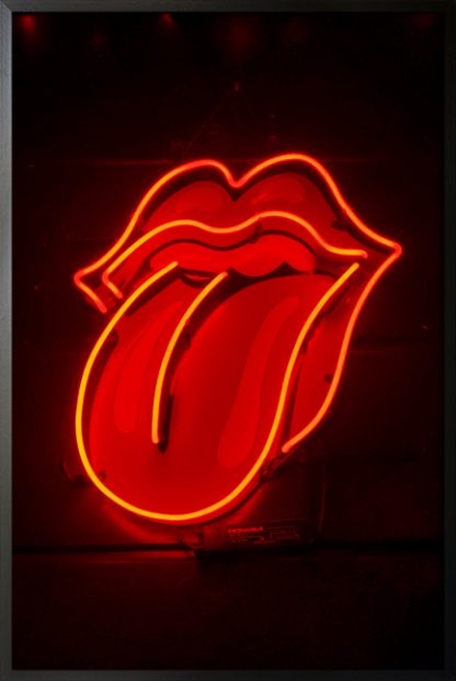 Neon Rolling stone sign poster