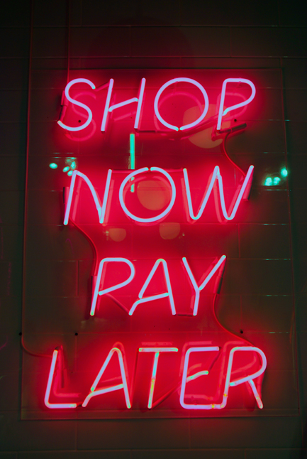 Neon shop now pay later poster - Artdesign