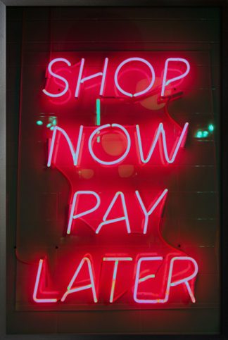 Neon shop now pay later poster