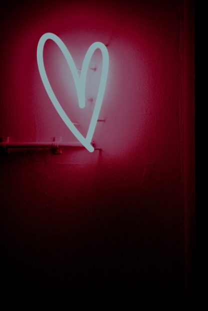Neon pink hearth poster