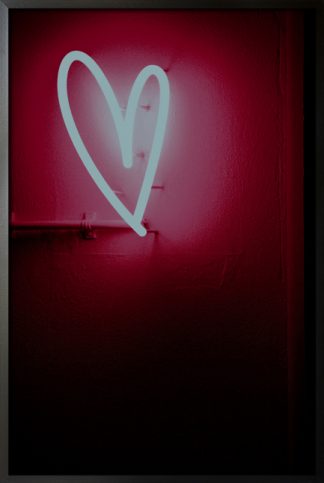 Neon pink hearth poster