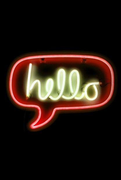 Neon hello sign poster
