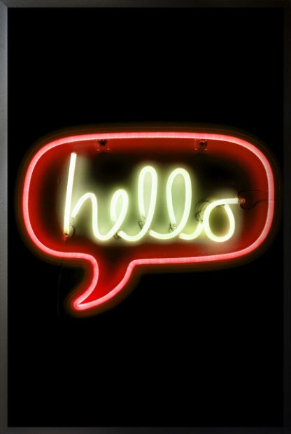 Neon hello sign poster