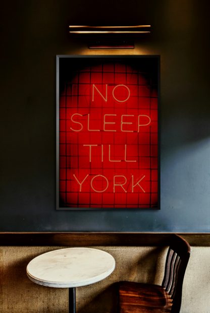 Neon no sleep till york poster in poster