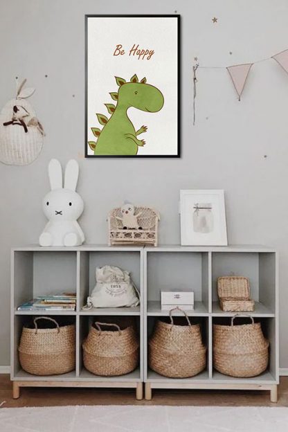 Dino Be happy poster in interior