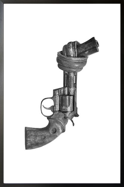 Non violence gun sculpture poster