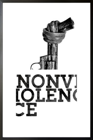 Non violence gun and typography poster