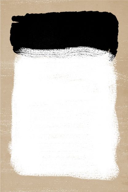 Mid Century art Black and white brush poster