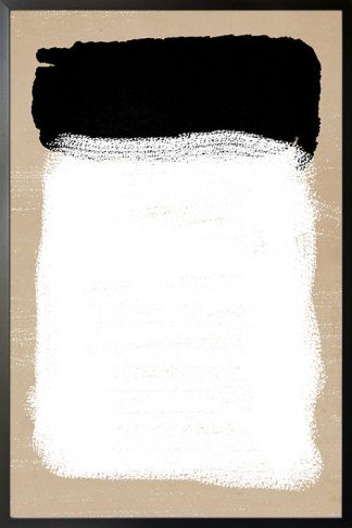 Mid Century art Black and white brush poster