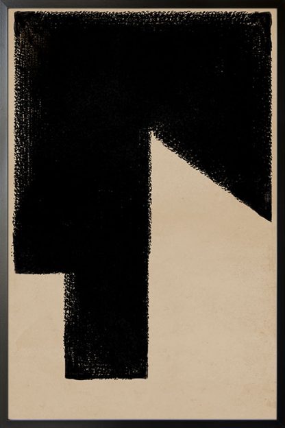 Mid Century art shape Black print no. 1 poster