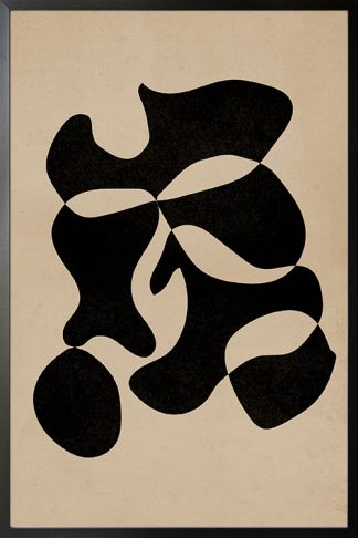 Mid Century art shape Black print no. 3 poster