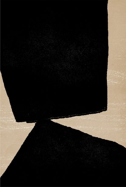 Mid Century art shape Black print no. 4 poster
