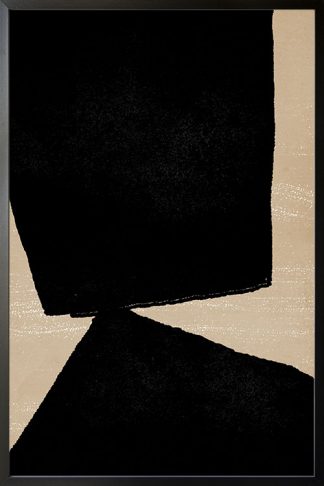 Mid Century art shape Black print no. 4 poster