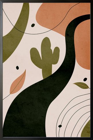 Drawn shapes and cactus no. 1 poster