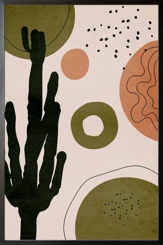 Drawn shapes and cactus no. 3 poster