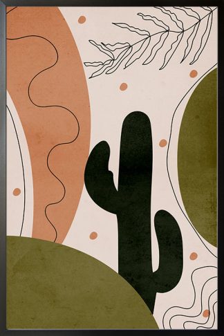 Drawn shapes and cactus no. 4 poster