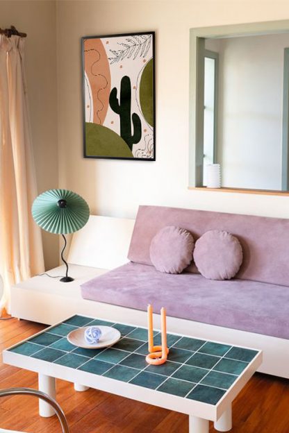 Drawn shapes and cactus no. 4 poster in interior