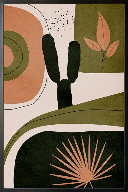 Drawn shapes and cactus no. 5 poster