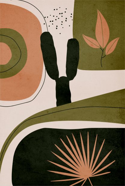 Drawn shapes and cactus no. 5 poster