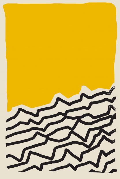 Modern abstract Yellow black poster