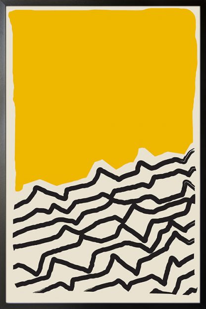 Modern abstract Yellow black poster