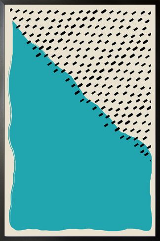 Modern abstract Teal black poster
